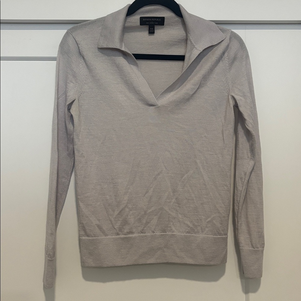 Banana Republic Merino Wool Polo Sweater